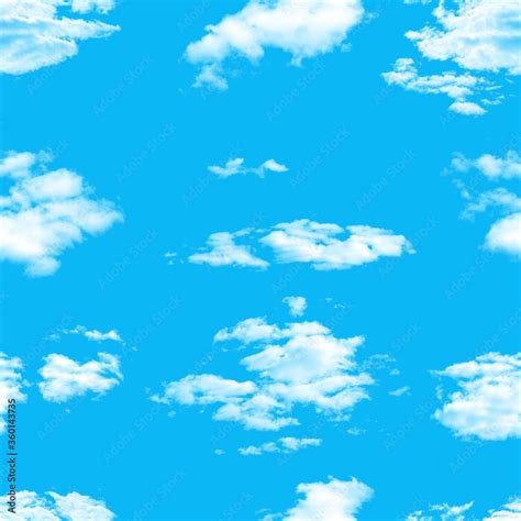 seamless pattern. blue sky with white clouds Stock Photo | Adobe Stock