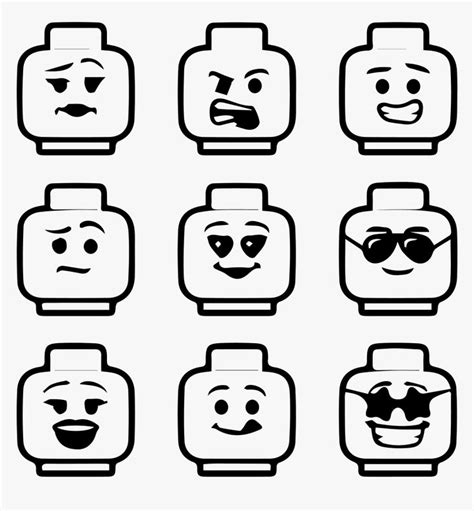 Black And White Lego Heads - Lego Head Black And White