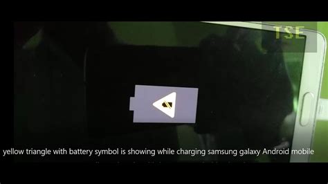 yellow triangle with battery symbol is showing while charging samsung galaxy Android mobile ...