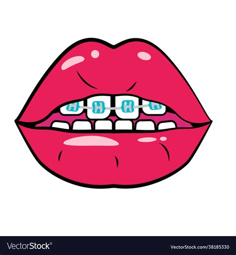 lips with braces drawing - mrtiedyetutorials