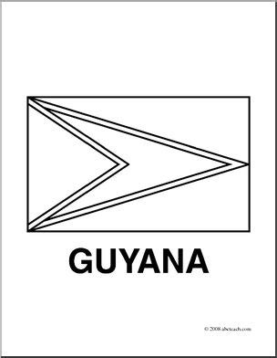 Clip Art: Flags: Guyana B&W – Abcteach