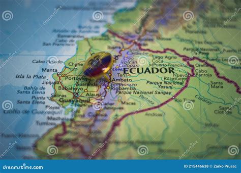 Ambato Pinned on a Map with Flag of Ecuador Stock Photo - Image of ...