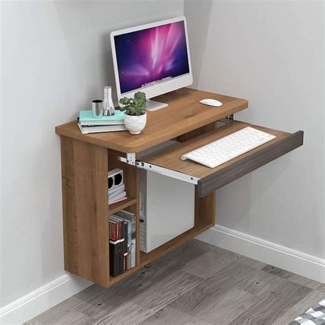 Floating shelf Floating Table Space Saving Hanging Computer Table Wall ...