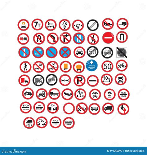 European Traffic Signs Collection Vector Illustration | CartoonDealer ...