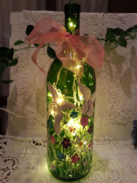 Bottle light | Hand painted bottles, Bottle painting, Bottle lights