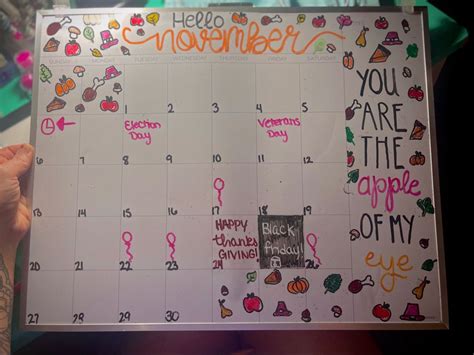 Whiteboard Inspiration 🍎🦃 | Dry erase board calendar, Calendar themes ...