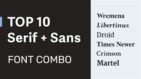 10 Font Combinations of Serif and Sans - Font Pairing for Web UI Design - YouTube