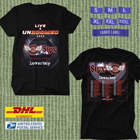 TOUR 2022 STYX AND REO SPEEDWAGON LIVE AND UNZOOMED TOUR BLACK TEE ...