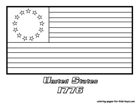 1776 American Flag Coloring Page - FelipeaxGuzman