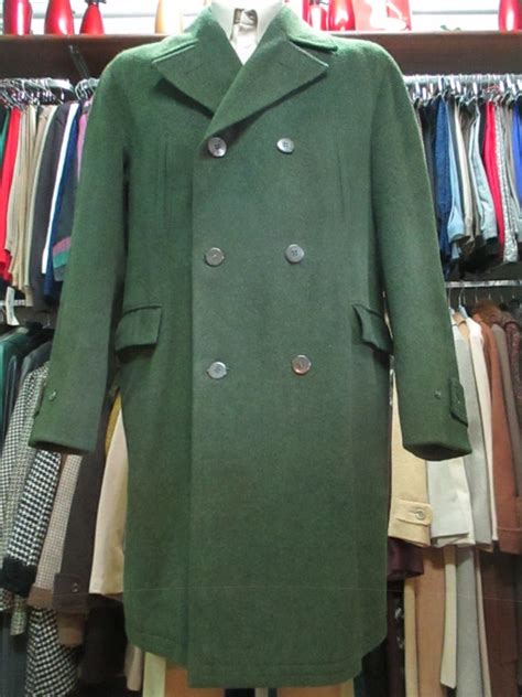 40s doublebreasted green loden coat/Pure wool/Back m… - Gem