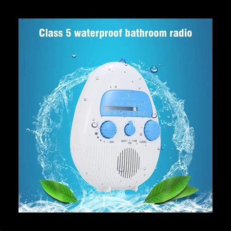 Shower-Radio-Portable-AM-FM-Radio-Waterproof-Audio-Speaker-Bathroom ...