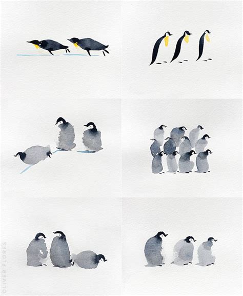 Cute Penguins Watercolor | Penguin watercolor, Watercolor penguin, Penguin art