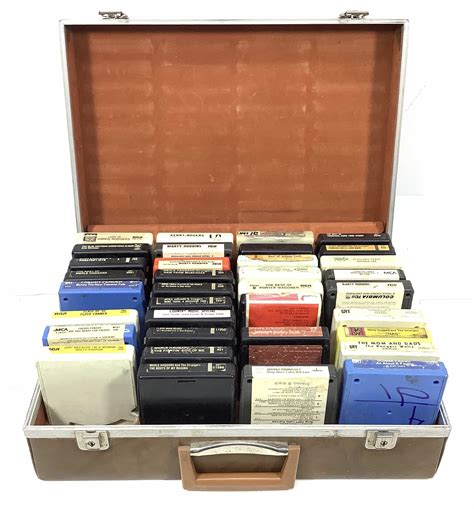 Lot - (35) Vintage Eight Track Tapes With Carry Case