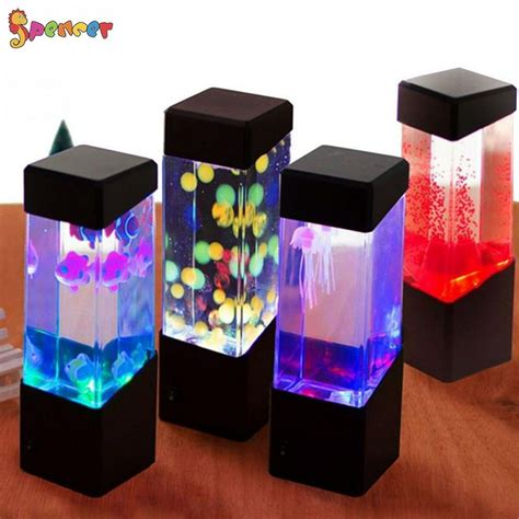 Spencer Novelty Lighting Jellyfish Lamp Electric Nightlight Tank Aquarium Jelly LED Fantasy Lamp ...