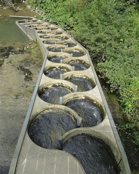 This is a fish ladder on the Sorne in the Pichoux Gorge, Switzerland. It is a prefabricated with ...