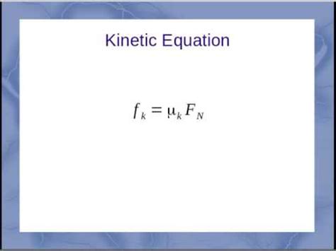 Coefficient Of Kinetic Friction Formula