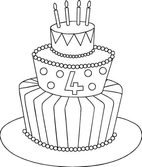 Free Free Birthday Cake Clip Art Black And White, Download Free Free Birthday Cake Clip Art ...