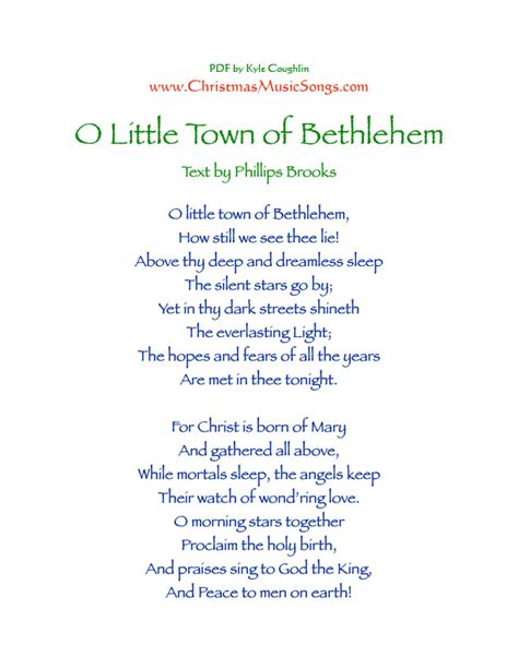 O Little Town of Bethlehem lyrics