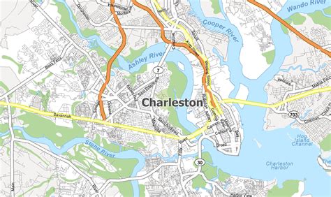 Map of Charleston, South Carolina - GIS Geography