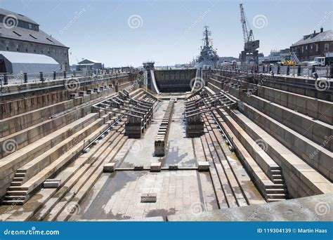 Dry Dock for Building Large Ships Stock Image - Image of dock, ship ...