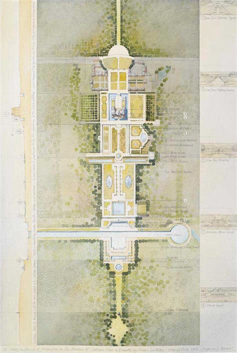 Château de Vaux-le-Vicomte (plan, section and perspective concept imag ...