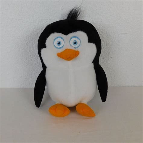 Baby Rico Penguin Madagascar Plush 10 in tall Black White Blue Eyes ...