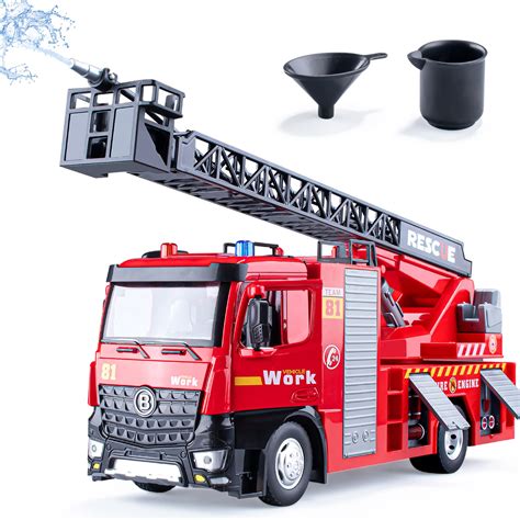 Buy HAPYAD Fire Truck Toy Metal Cab, Fire Engine Truck with Lights and ...