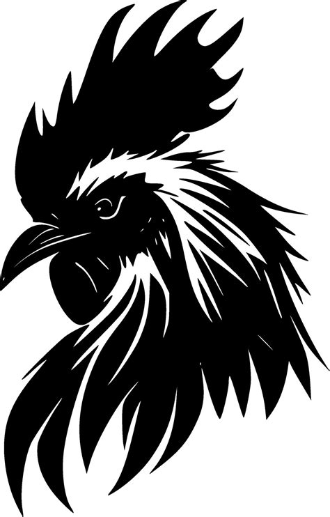 Rooster, Black and White Vector illustration 25340556 Vector Art at ...