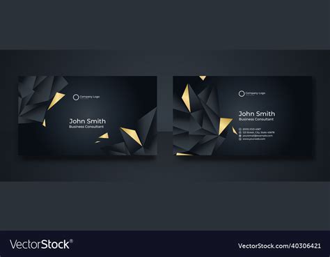 Black and gold business card design template Vector Image