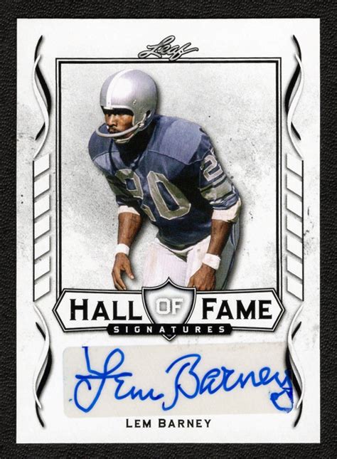 2021 Leaf #HOF-LBI Lem Barney Hall Of Fame Signatures Autograph - The ...