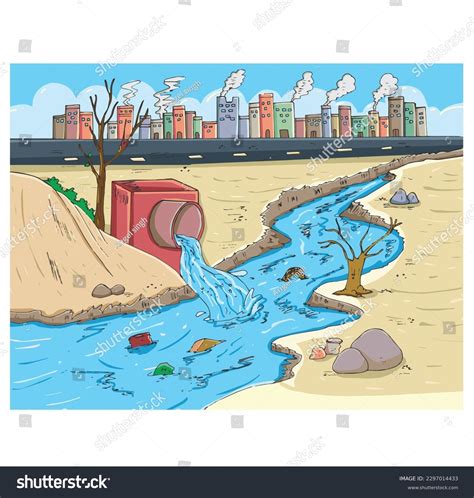 Polluted Water Clipart Kids Vector Illustration Stock Vector (Royalty ...