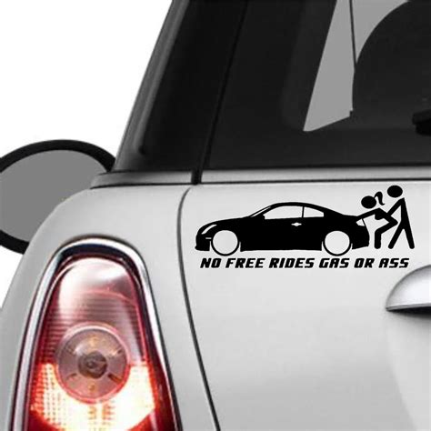 1PC No Free Rides Gas Or Ass Funny Car Window Funny Sticker Waterproof Truck Bumper Decal-in Car ...