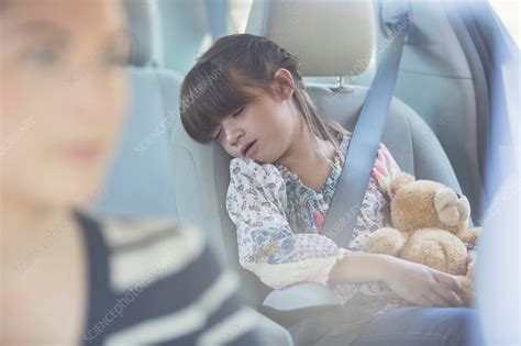 Girl with teddy bear sleeping - Stock Image - F014/5310 - Science Photo ...