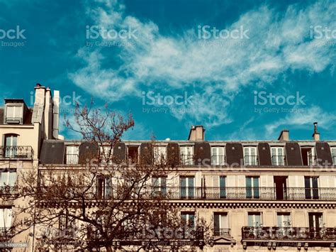 Beautiful Street View Of Buildings Paris City France Stock Photo - Download Image Now - iStock
