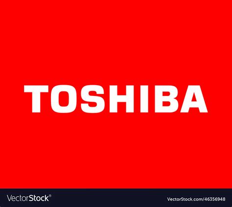 Toshiba logo brand computer symbol red and white Vector Image