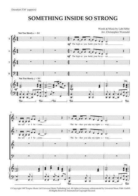 (something Inside) So Strong (arr. Christopher Wormald) by Labi Siffre Sheet Music for SATB ...