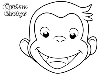 Curious George Coloring Pages Simple Face Drawing - Free Printable ...