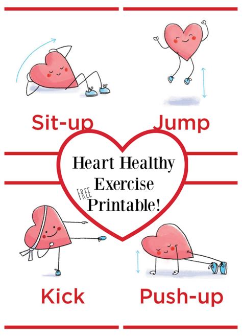 Heart Healthy Exercise Printable - FREE! - Make and Takes