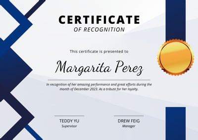 Free simple certificate templates to edit and print | Canva