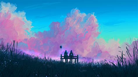 Wallpaper : digital art, artwork, illustration, landscape, 4k, clouds, pink, digital painting ...