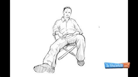 How to Draw a Person Sitting Down - YouTube