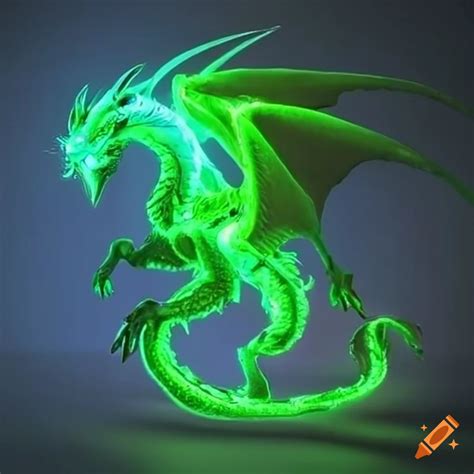 Neon green dragon artwork