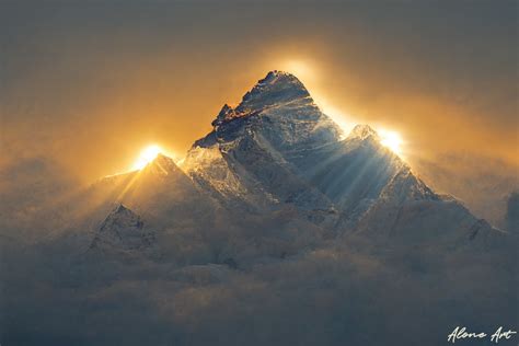 Mount Everest at Sunrise Dreamy View Graphic by Alone Art · Creative Fabrica