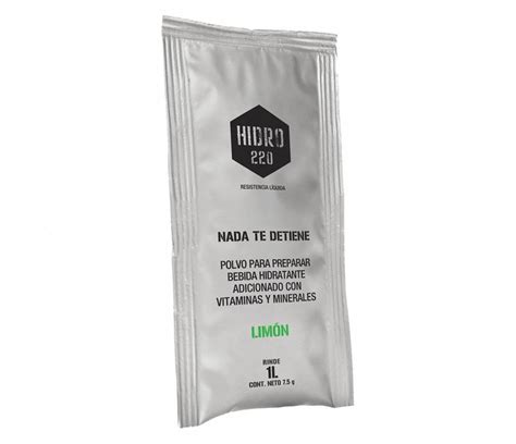 HIDRO220 Polvo para Bebida Hidratante, Limón, 33.3 oz., Sin Azúcar, 0. ...