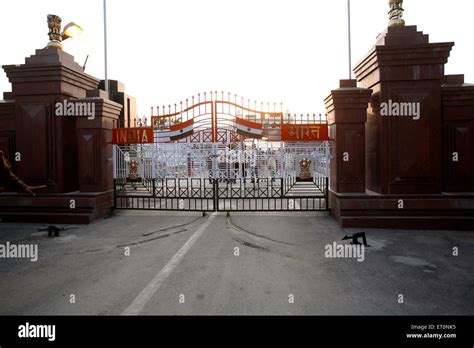 Indian border gate at Wagah border ; Amritsar ; Punjab; India Stock ...