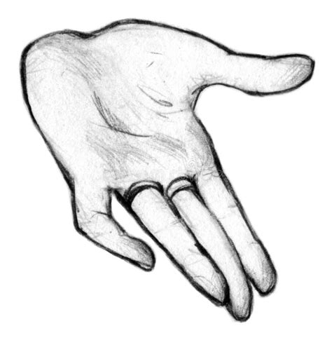 Hand Palm Gesture Sketch Illustration Stock Image - Illustration of ...