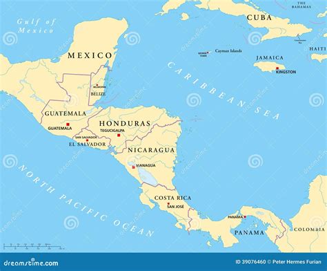 Central America Political Map Vector Illustration | CartoonDealer.com ...