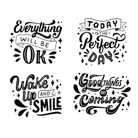 Free Vector | Motivational lettering set