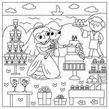 380  Coloring Book With Wedding Couple Stock Illustrations Royalty sketch template