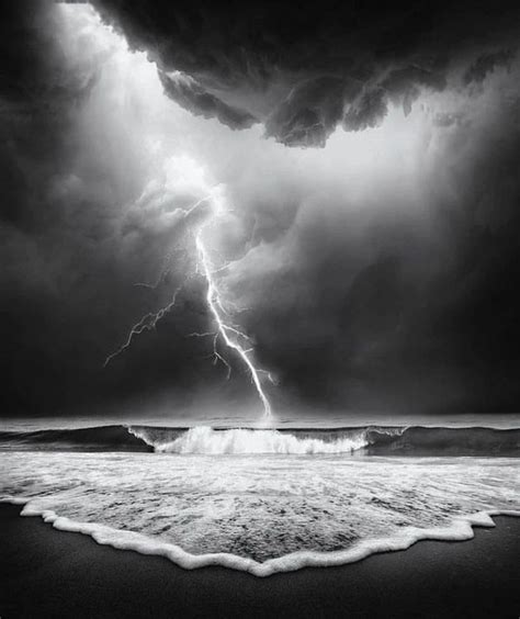 Sea struck by lightning and storm by eolmedillo on DeviantArt